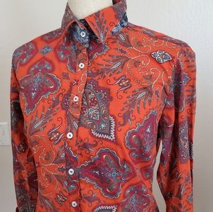 Georg Roth Paisley Print Button Down Shirt Size Small